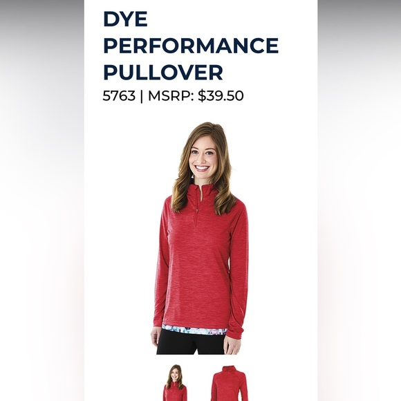 Charles River Apparel Women’s Red Space Dye Performance Pullover - Picture 6 of 6